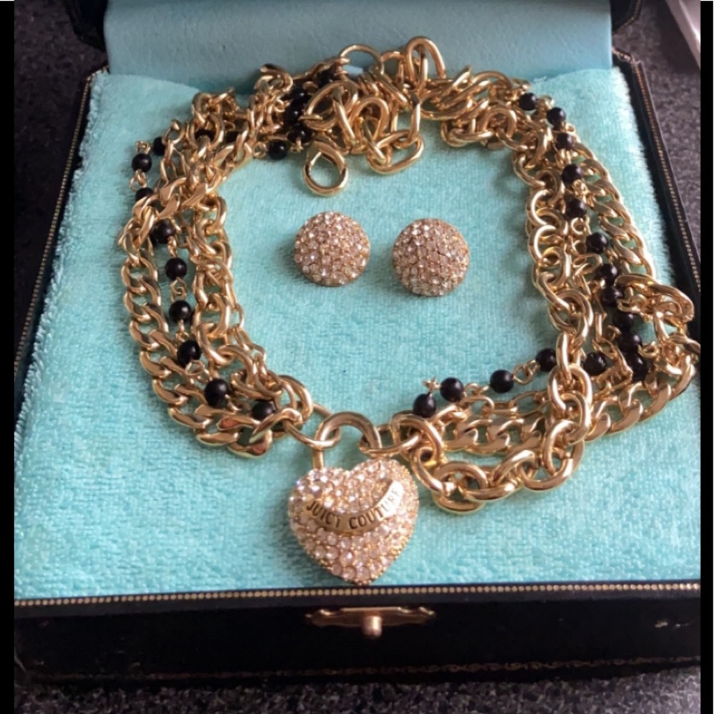 Juicy Couture Necklace & Ear Rings
